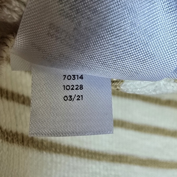 Ann Taylor New Coastal Striped Linen Blend Ruffle Sleeve Knit Top Size Large - Picture 12 of 13